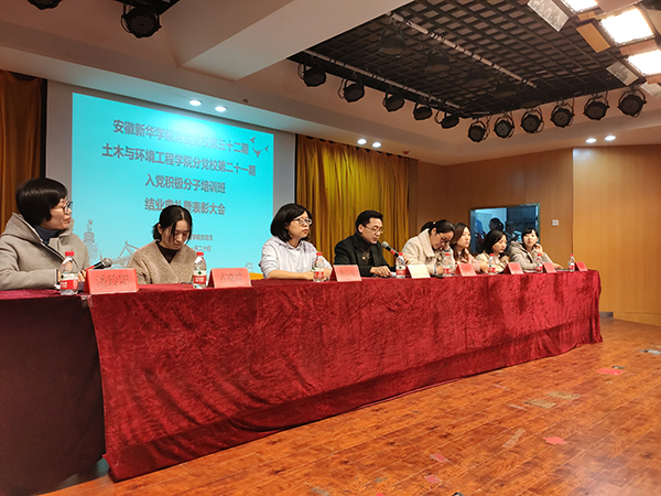 安徽新华学院党委党校土木与环境工程学院分党校 举行第21期入党积极分子培训班结业典礼